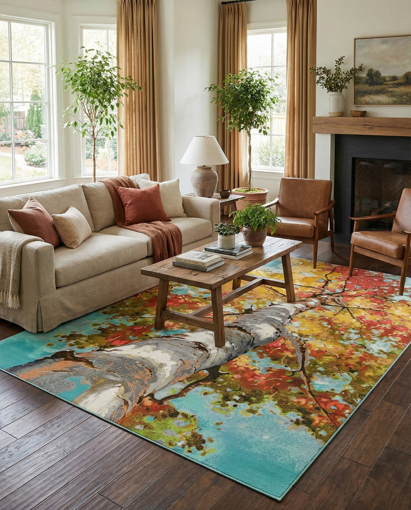 Seaside Blooms Collection Area Rug - Eden Rectangle Multi  lifestyle 20