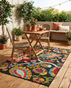 Outdoor Marrakesh Collection Area Rug - Fes Rectangle Multi Black  lifestyle 46