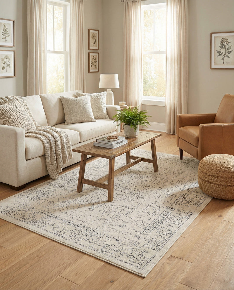 Savannah Soiree Collection Area Rug -  Everglade (White) Rectangle White  lifestyle 7