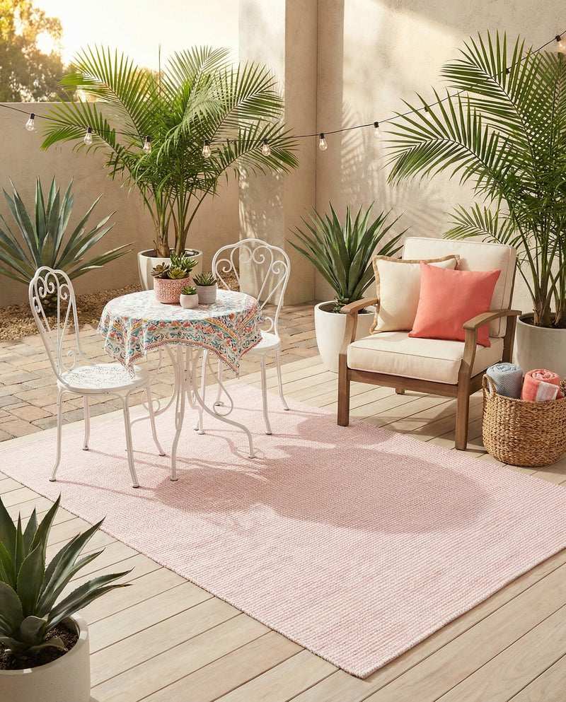 Jill Zarin Sedona Oasis Outdoor Collection Area Rug - Coconino (Pink Roses) Rectangle Pink Roses  lifestyle 10