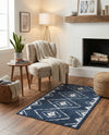 Copenhagen Edge Collection Area Rug -  Frederiksberg Rectangle Blue  lifestyle 23