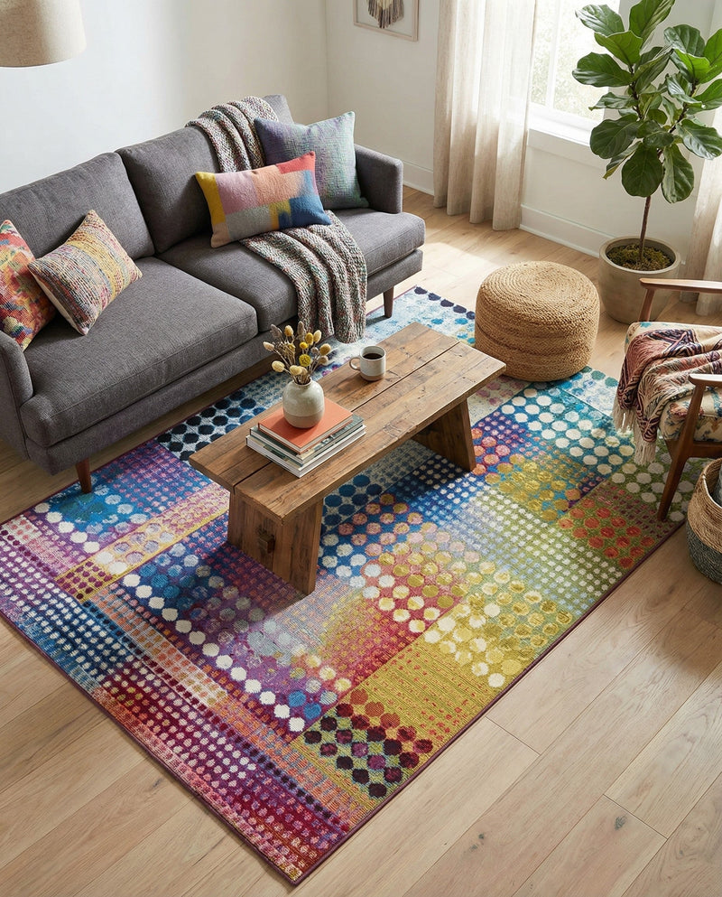 Urban Terrace Collection Area Rug -  Atrium Rectangle Multi  lifestyle 11