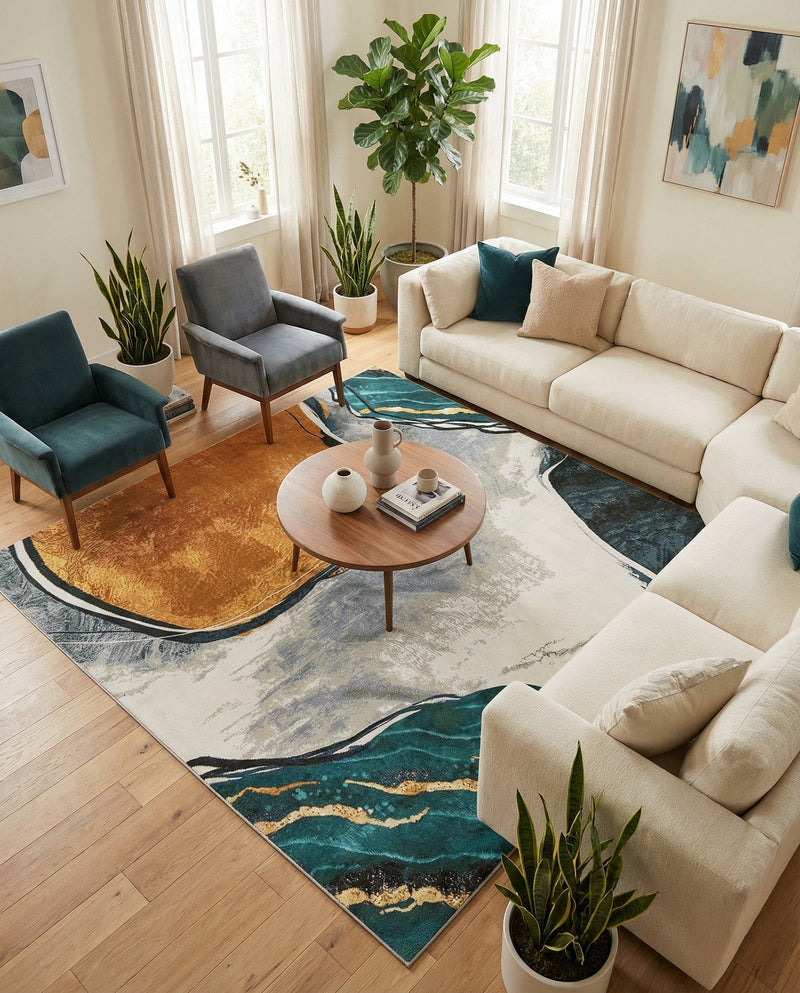 Urban Terrace Collection Area Rug -  Pavilion Square Multi  lifestyle 13
