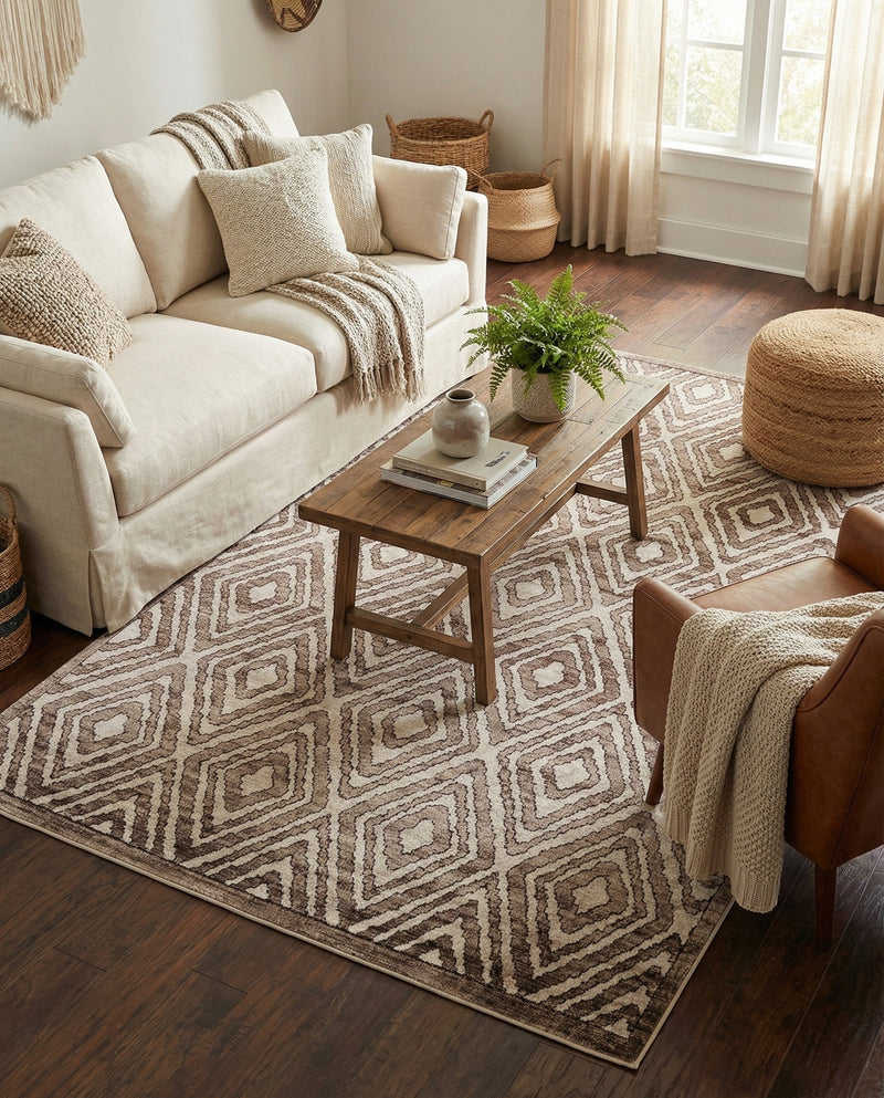 Sanctuary Retreat Collection Area Rug -  Oasis Rectangle Chocolate Brown  lifestyle 9