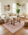 Tribal Terrace Treasures Collection Area Rug -  Incan Isle (Rust Red) Rectangle Rust Red  lifestyle 36