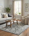 Charleston Elegance Collection Area Rug -  Seaport (Gray) Square Gray  lifestyle 54