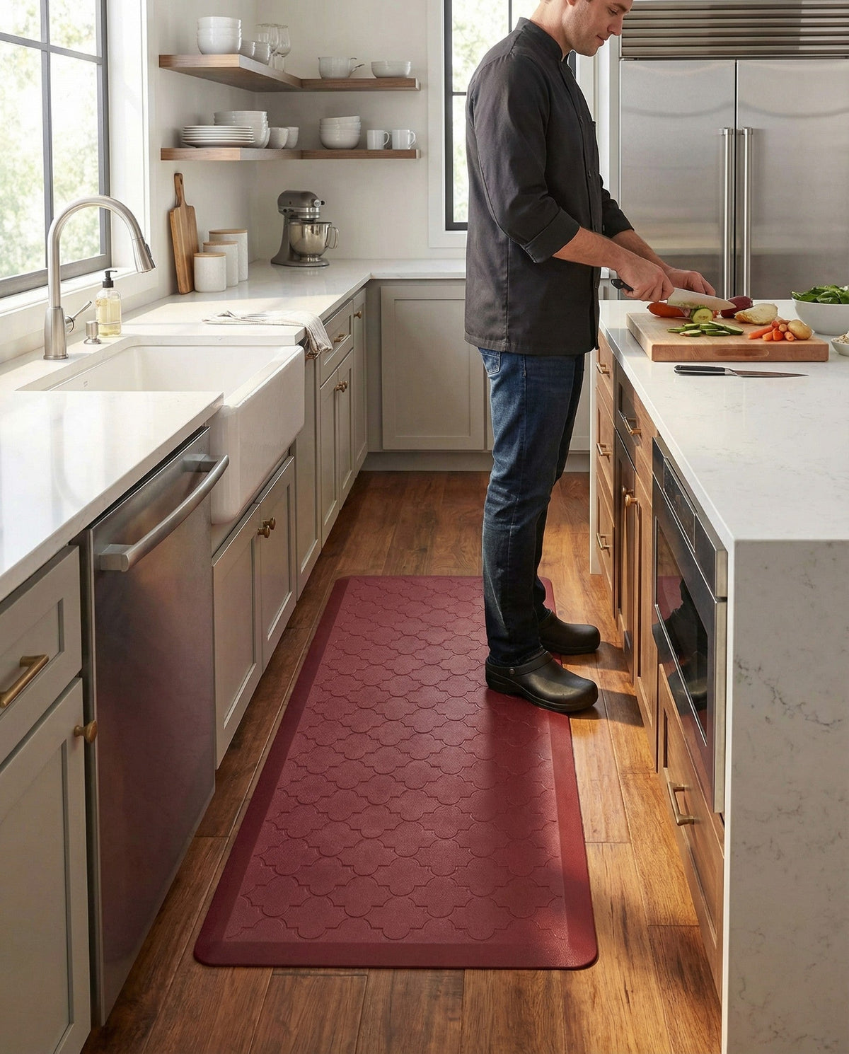 Cozy Mat Collection Area Rug -  Eden Rectangle Burgundy Red  lifestyle 21