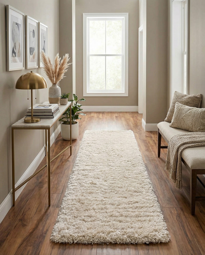 Eternal Plush Oasis Collection Area Rug -  Tranquility (Linen) Runner Linen  lifestyle 37