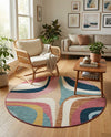 Urban Terrace Collection Area Rug - Venice Round Multi  lifestyle 60