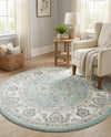 Adriana Terrace Collection Area Rug -  Positano (Aqua) Round Aqua  lifestyle 53