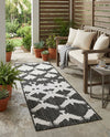 Urban Terrace Collection Area Rug -  Gramercy Runner Black and White  lifestyle 45
