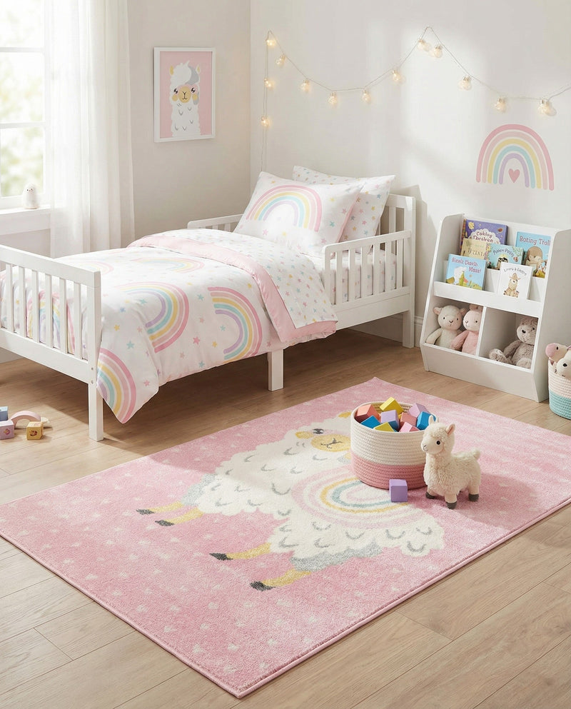 Wonder Tykes Collection Area Rug -  Marvel Rectangle Pink  lifestyle 13