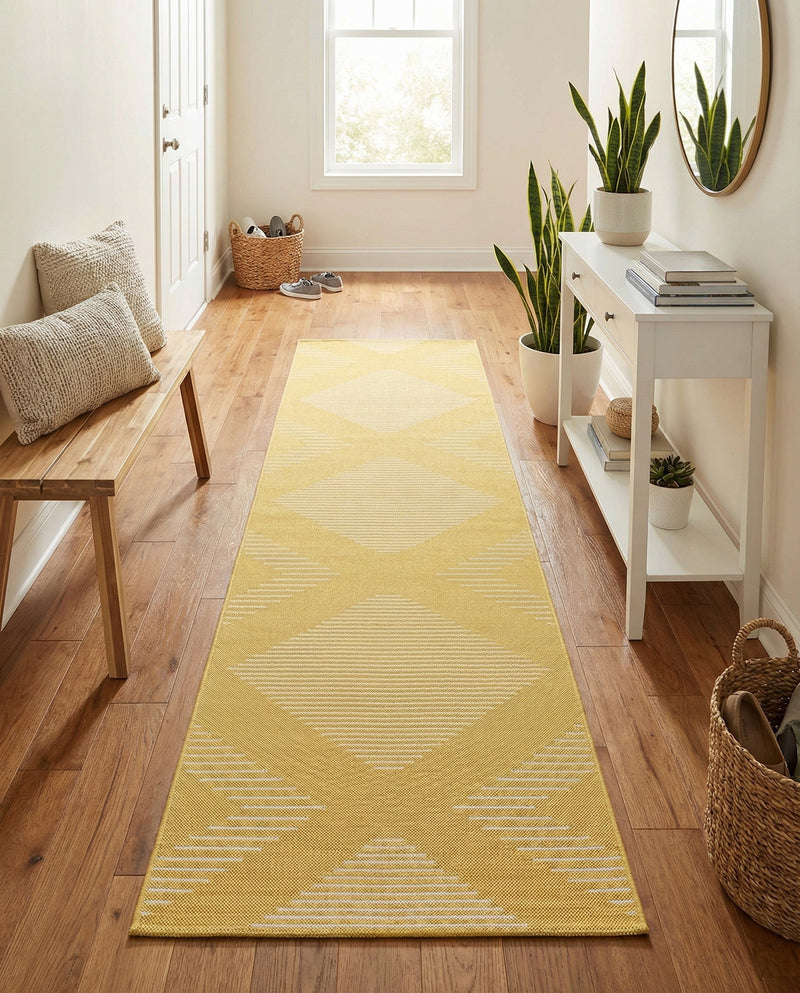 Urban Terrace Collection Area Rug -  Chelsea (Yellow) Runner Yellow  lifestyle 54