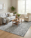 Garden Maze Retreat Collection Area Rug -  Topiarytrail Rectangle Gray  lifestyle 30