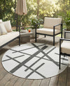 Urban Terrace Collection Area Rug -  Bowery Round Black and White  lifestyle 41