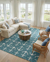 Seaside Haven Rugs Collection Area Rug - Sapphire (Teal) Rectangle Teal  lifestyle 4