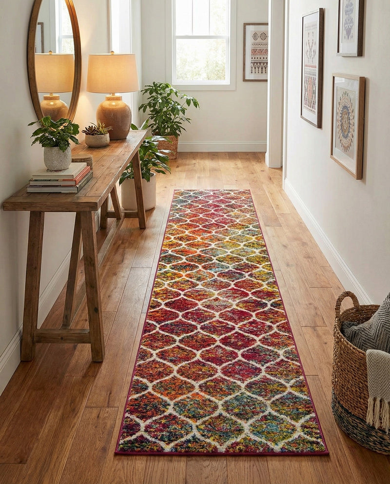 Trellis Mosaic Collection Area Rug -  Pergolatown (Multi) Runner Multi  lifestyle 43