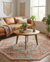 Coastal Haven Collection Area Rug - Seabreeze (Red) Octagon Red  lifestyle 64