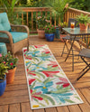 Outdoor Marrakesh Collection Area Rug -  Midelt Runner Multi  lifestyle 57
