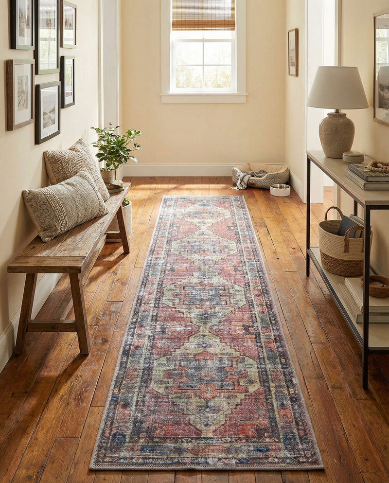 Zahara Oasis Collection Area Rug -  Rabat Runner Yellow Pink  lifestyle 78