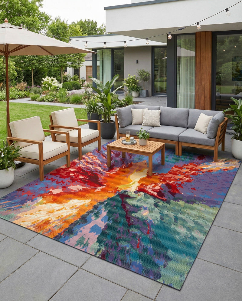 Urban Terrace Collection Area Rug -  Laneway Rectangle Multi  lifestyle 54