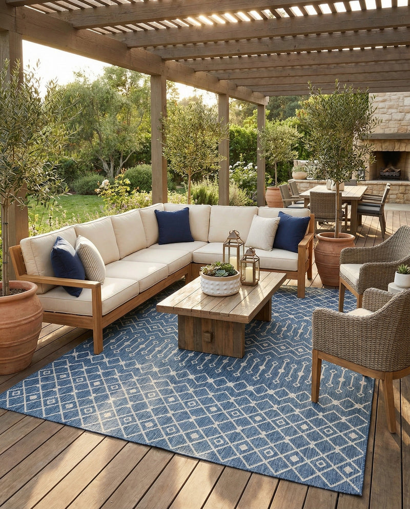 Savannah Pergola Collection Area Rug -  Pergola (Blue) Rectangle Blue  lifestyle 28