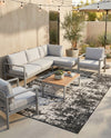 Urban Terrace Collection Area Rug -  Midtown Rectangle Black and White  lifestyle 23