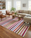 Seaside Stripes Collection Area Rug - Azul Rectangle White  lifestyle 24