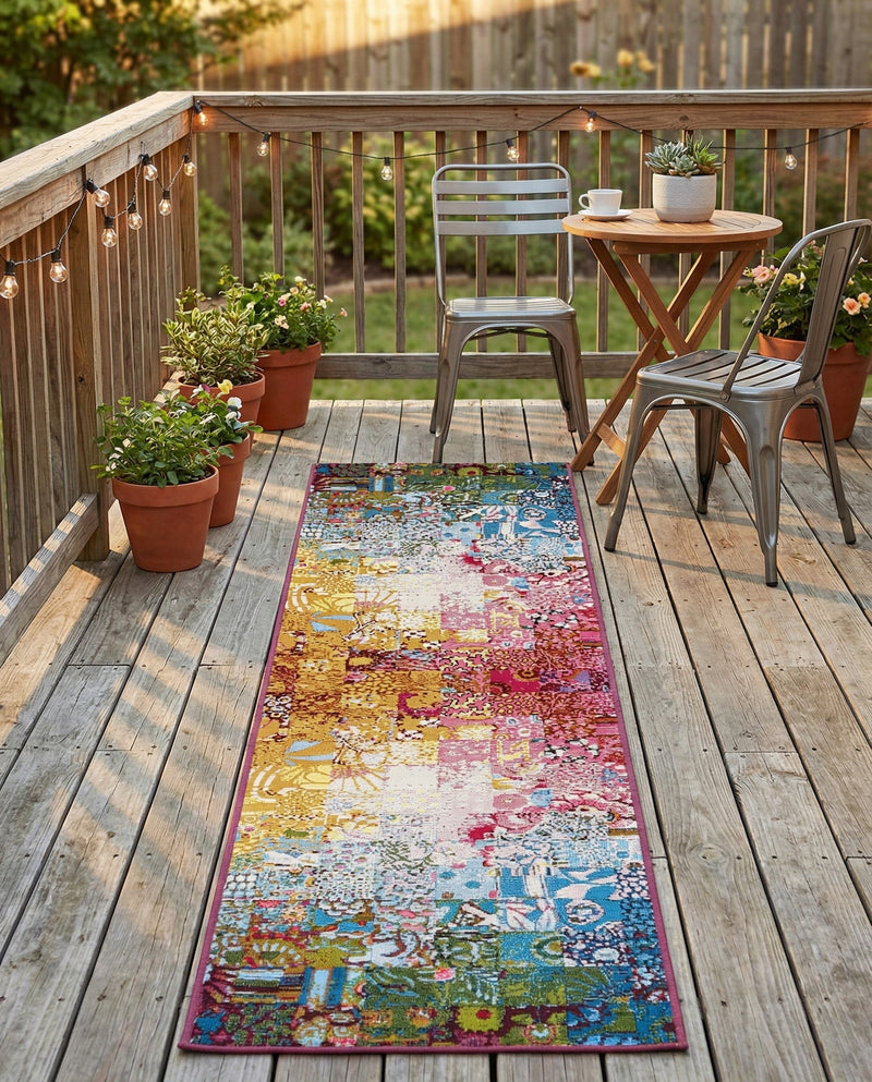 Urban Terrace Collection Area Rug -  Terrace Runner Multi  lifestyle 36