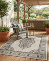 Patio Heritage Collection Area Rug -  Biloxi Rectangle White and Black  lifestyle 6