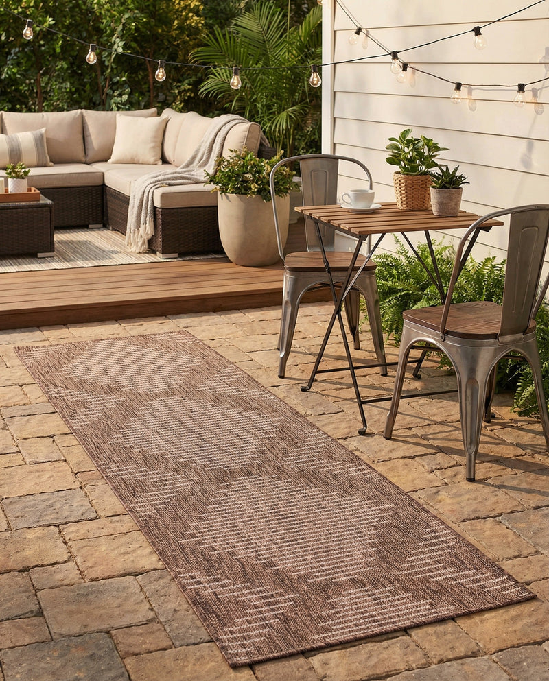 Urban Terrace Collection Area Rug -  Chelsea (Brown) Runner Brown  lifestyle 37