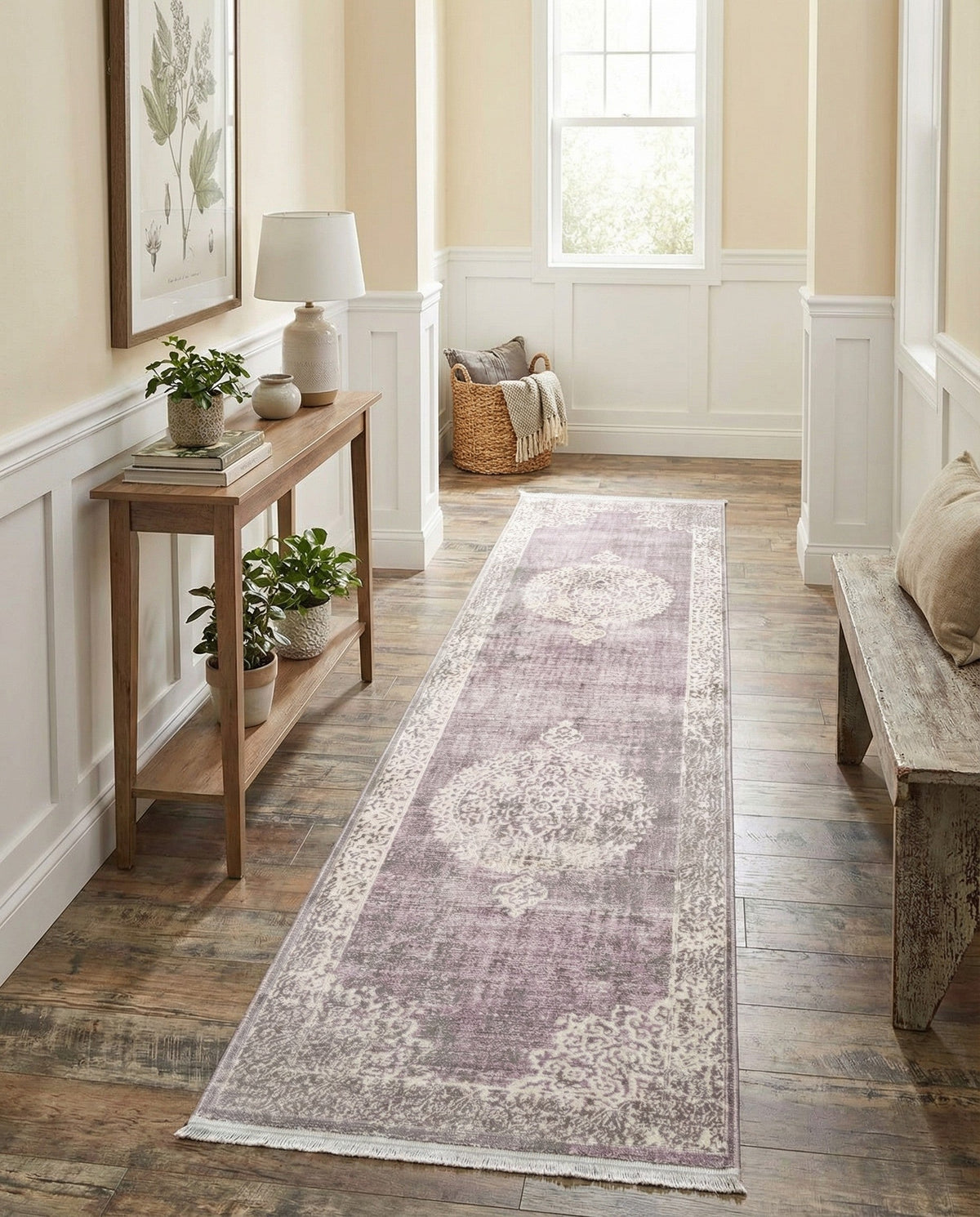 Rustic Charm Revival Collection Area Rug -  Meadowland Runner Purple  lifestyle 115
