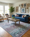 Baroque Era Collection Area Rug - Versailles (Blue Green) Rectangle Blue Green  lifestyle 9