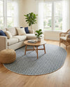 Urban Oasis Rugs Collection Area Rug -  Rooftop (Blue) Oval Blue  lifestyle 30