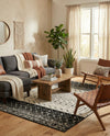 Mediterranean Lattice Collection Area Rug -  Casablanca (Black and White) Rectangle Black and White  lifestyle 8