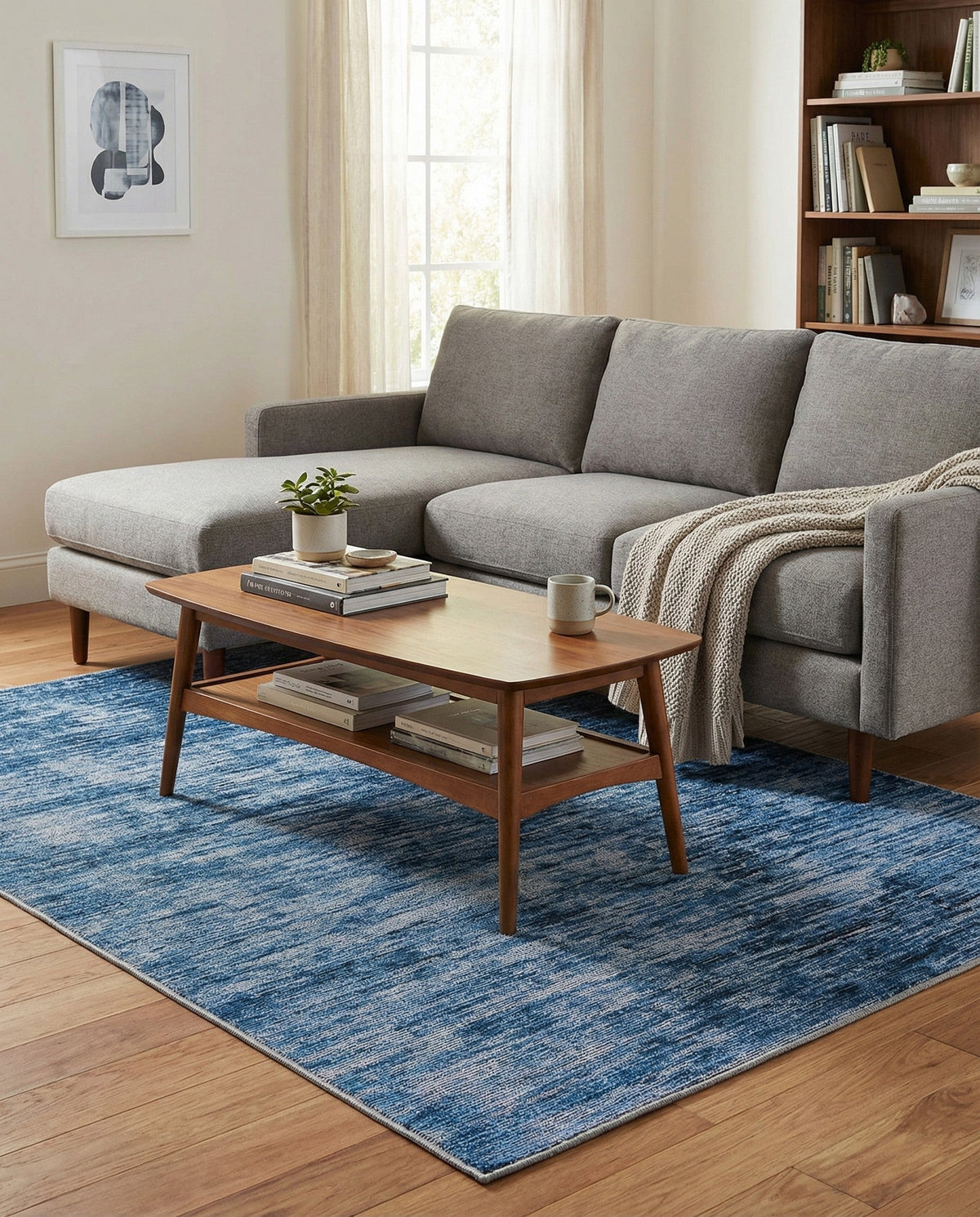 Sahara Essence Collection Area Rug - Oasis (Blue) Rectangle Blue  lifestyle 10