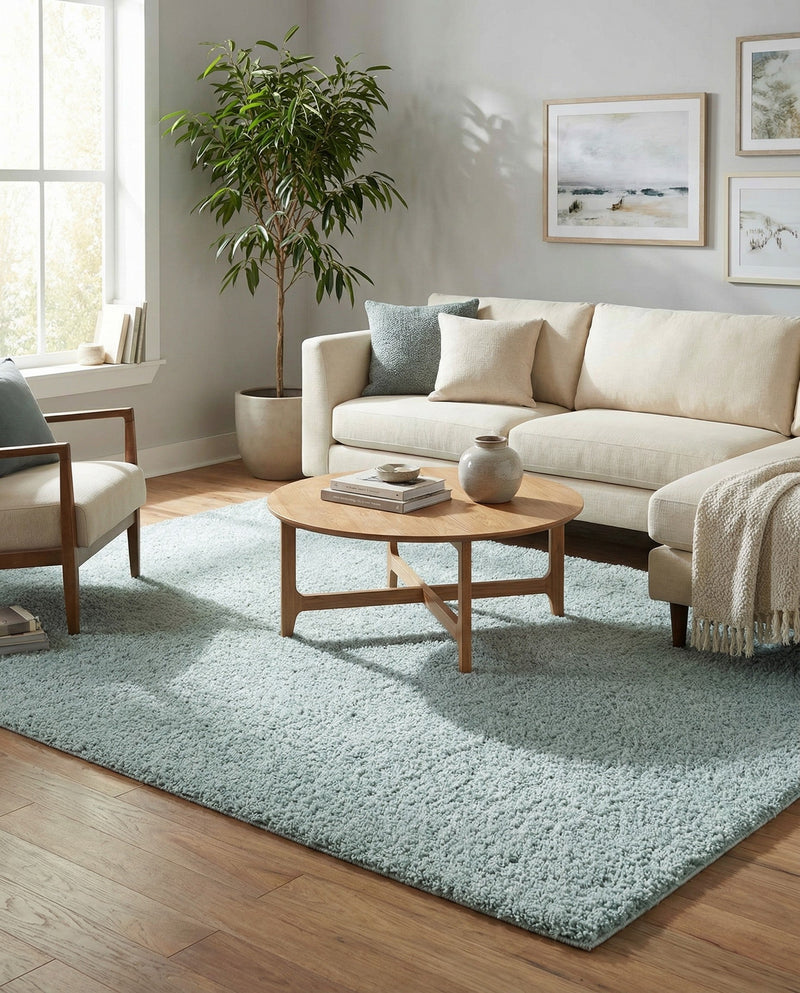 Cozy Comfort Shag Collection Area Rug - Haven (Sage Green) Rectangle Sage Green  lifestyle 5