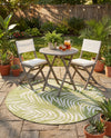 Seaside Blooms Collection Area Rug - Verdure (Green) Round Green  lifestyle 44