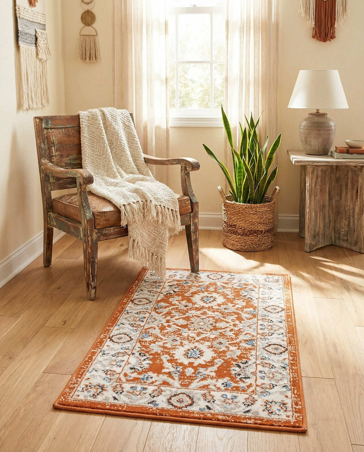 Savannah Elegance Collection Area Rug - Augusta (Rust Red) Rectangle Rust Red  lifestyle 8