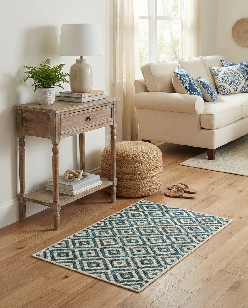 Urban Oasis Rugs Collection Area Rug -  Rooftop (Teal) Rectangle Teal  lifestyle 3