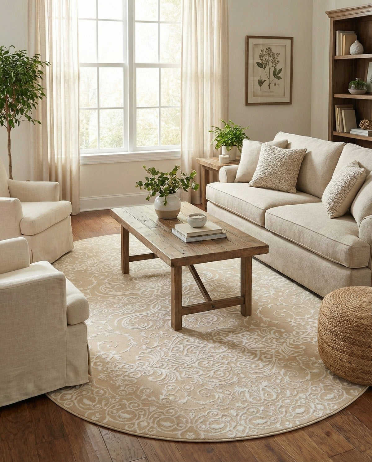 Andes Summit Collection Area Rug -  Lanín Oval Beige  lifestyle 50
