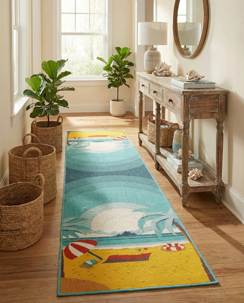 Seaside Haven Rugs Collection Area Rug -  Dockside Runner Multi  lifestyle 59