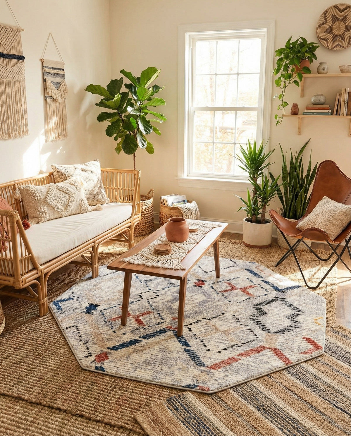 Santa Fe Trails Collection Area Rug - Canyon Octagon Multi  lifestyle 93