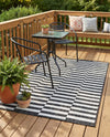 Seaside Stripes Collection Area Rug - Cabana (Charcoal) Rectangle Charcoal  lifestyle 20