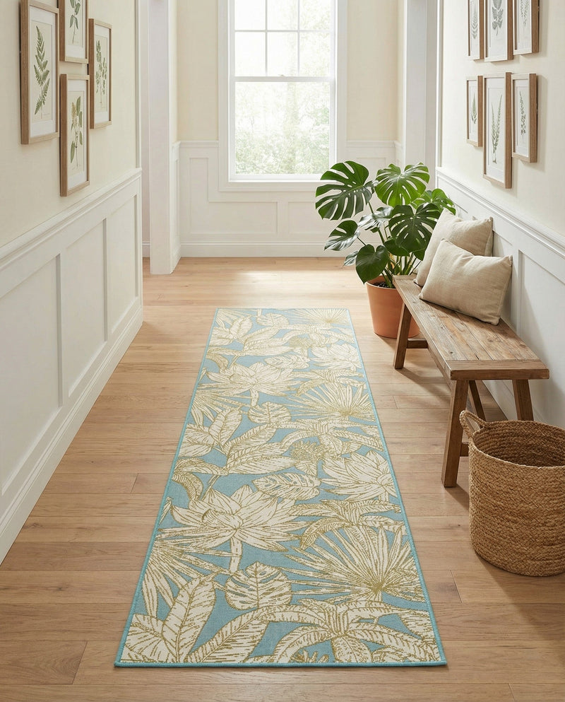 Seaside Blooms Collection Area Rug -  Shalimar Runner Soft Blue  lifestyle 66