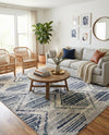 Marrakech Mosaic Collection Area Rug -  Atlas Rectangle Blue Gray  lifestyle 14