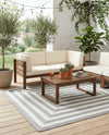 Sustainable Strands Indoor-Outdoor Oasis Collection Area Rug - Harborview Rectangle Gray and White  lifestyle 40