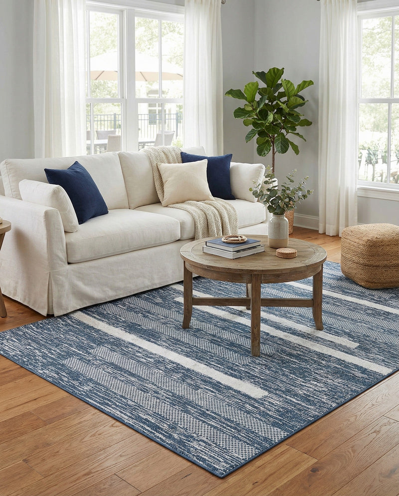 Cathedral Elegance Collection Area Rug - Chapel Rectangle Navy Blue  lifestyle 49