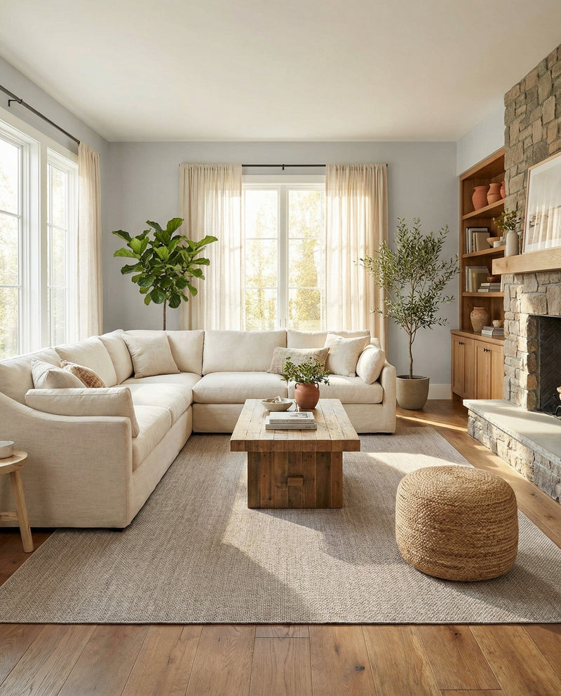 Seaside Serenity Collection Area Rug - Veranda (Beige) Rectangle Beige  lifestyle 28