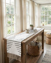 Thar Cotton Collection Area Rug - Jaisalmer (White) Table Runner White  lifestyle 70